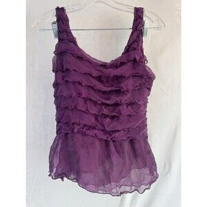 Sandra Darren Purple Multi Layered Blouse Size 12 Silk